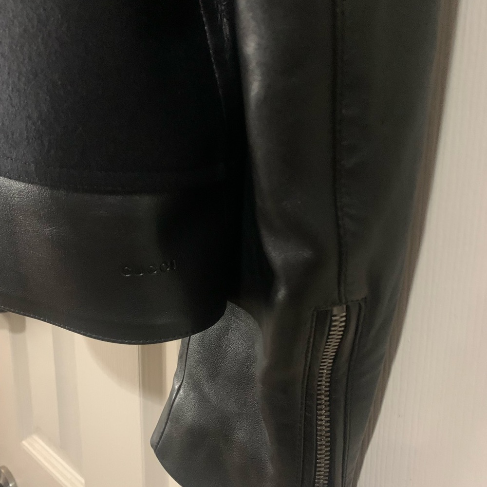 Beautiful Men’s Gucci Leather And Wool Biker Jacket. - Picture 9 of 9